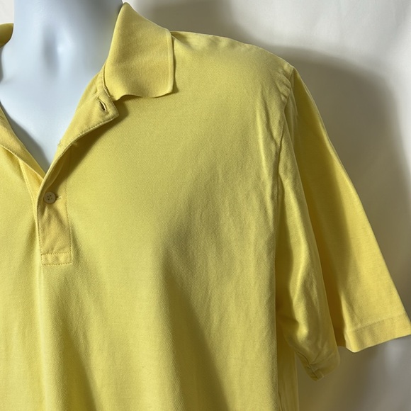 Polo Golf Ralph Lauren Men's Large Short Sleeve Solid Yellow Pima Cotton Shirt - Picture 3 of 6